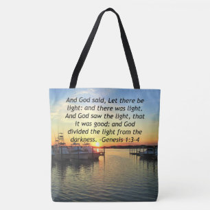 BOLSO DE TELA INSPIRACIÓN DE SUNSET GENESIS 1:3 DISEÑO DE FOTOS