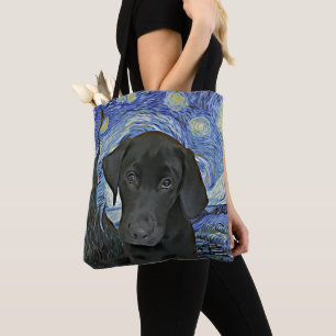Bolso De Tela Inspiración de Van Gogh, una chica del Black Lab
