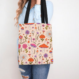 Bolso De Tela Inspiración en el hongo y la naturaleza floral col