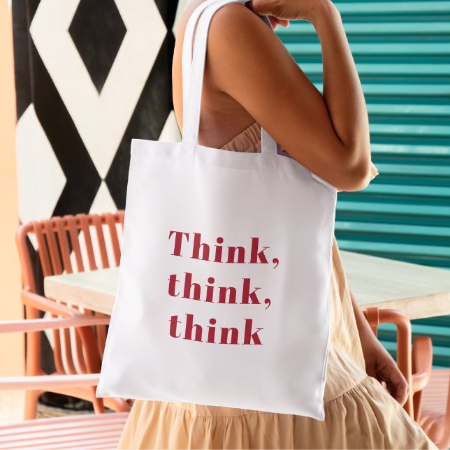 Bolso De Tela Inspiración Positiva Red Think Think Think Think C (Subido por el creador)