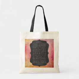 Bolso De Tela Inspiración valiente, fuerte, elegante y hermosa