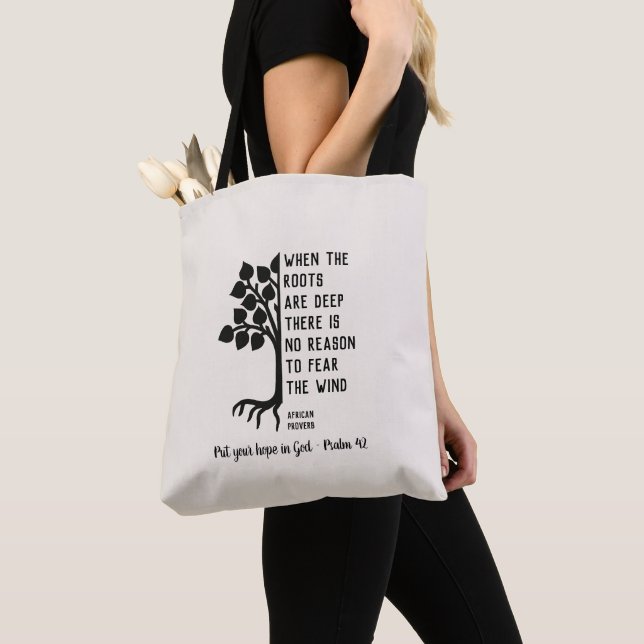 Bolso De Tela Inspirador CUANDO LAS RAÍCES SON Personalizados PR (Detalle)