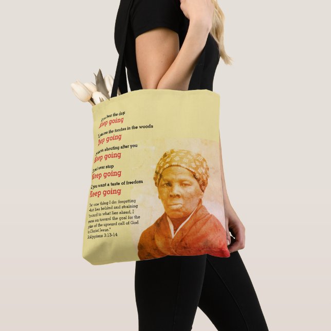 Bolso De Tela Inspirador HARRIET TUBMAN Sigue Cita (Detalle)