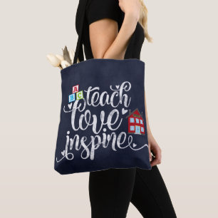 Bolso De Tela Inspirar amor de enseñanza