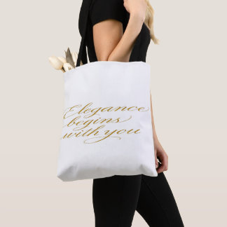 Bolso De Tela Inspirational Quote in Calligraphy: Tote Bag