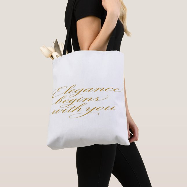 Bolso De Tela Inspirational Quote in Calligraphy: Tote Bag (Detalle)