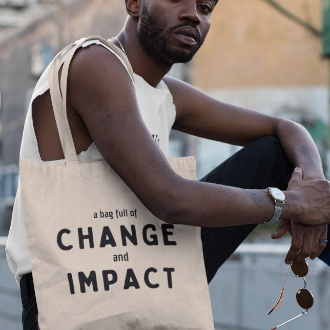 Bolso De Tela Inspire Motivar Empoderar mensaje Tote Bag (Show the world that you're an agent of change, making a lasting impact wherever you go!)