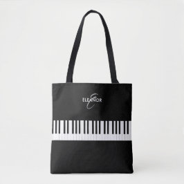 Bolso De Tela Instrumento musical de claves de piano monogramado