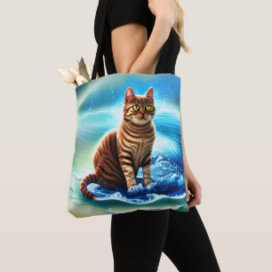 Bolso De Tela Inteligencia artificial gato animal en el agua