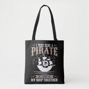 Bolso De Tela Intenté ser un barco gracioso del pirata