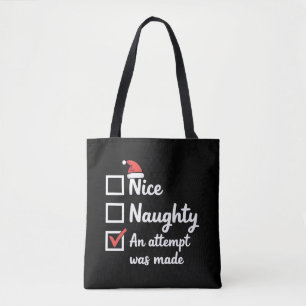 Bolso De Tela Intento bonito de Navidad travieso fue hecho Navid