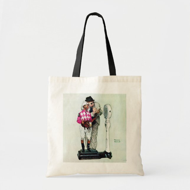 Bolso De Tela Intervención de Norman Rockwell en jockey (Frente)