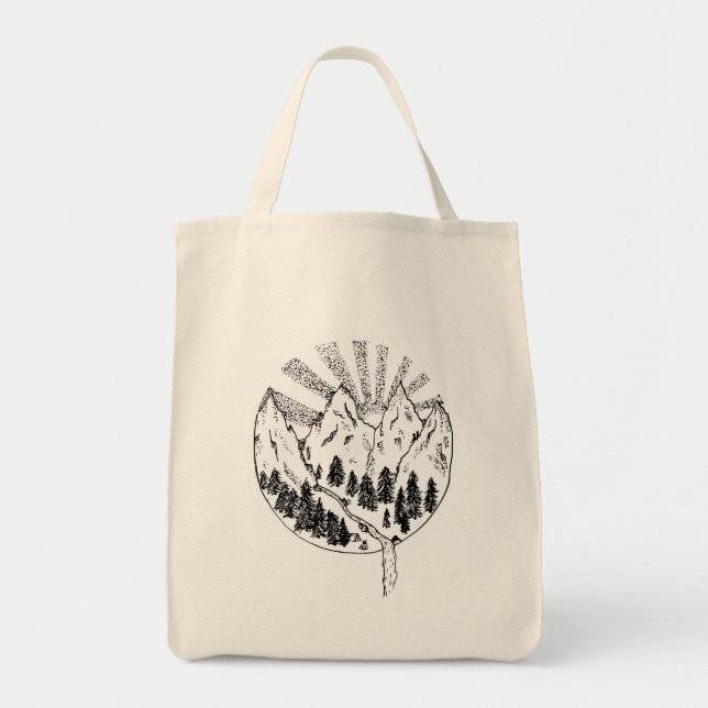 Bolso De Tela Into the Mountains Grocery Tote (Frente)