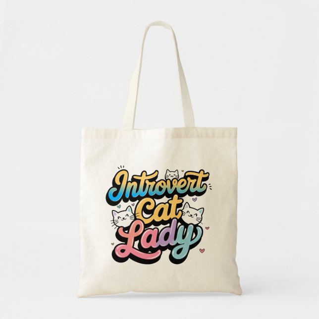 Bolso De Tela Introvertido Cat Lady Tote Bag (Frente)