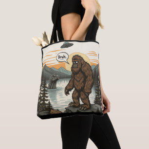 Bolso De Tela Introvertido Divertido Bigfoot Sasquatch Loch Ness