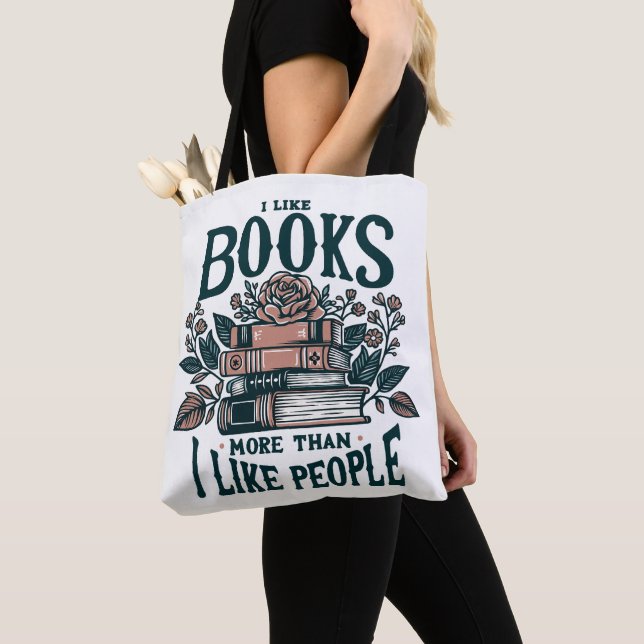 Bolso De Tela Introvertir me gustan los libros (Detalle)