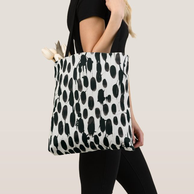 Bolso De Tela Invariable I | Acuarela negra (Detalle)