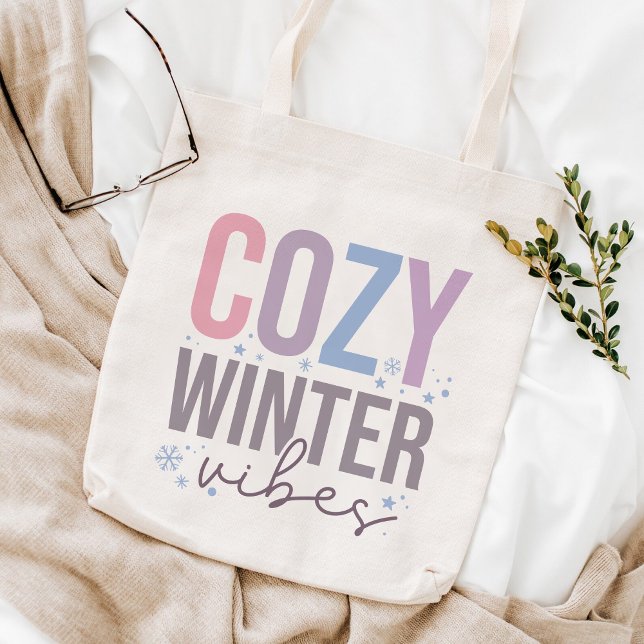 Bolso De Tela Invierno acogedor Vibes Feliz Navidad (Subido por el creador)