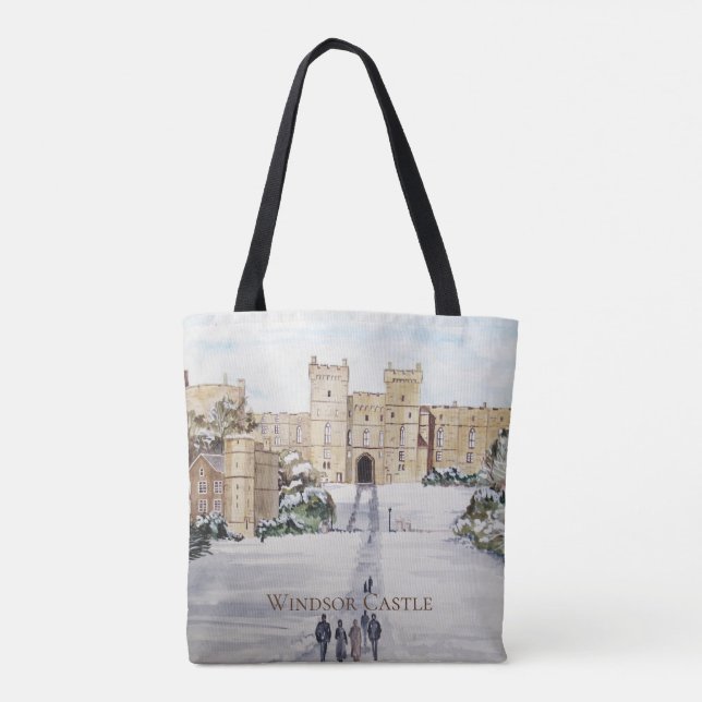 Bolso De Tela Invierno en el Castillo de Windsor por Farida Gree (Reverso)