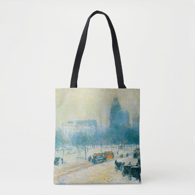 Bolso De Tela Invierno en Union Square de Frederick Childe Hassa (Anverso)