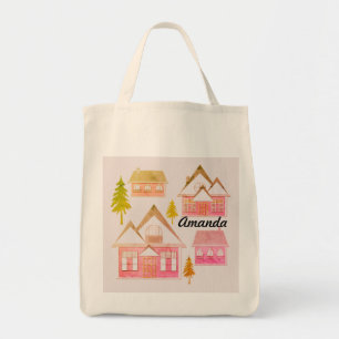 Bolso De Tela Invierno incomparable Feliz Navidad paisaje hou gr
