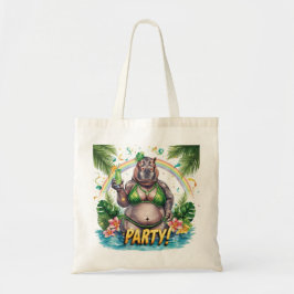 Bolso De Tela Invitación a la fiesta tropical de la piscina del 