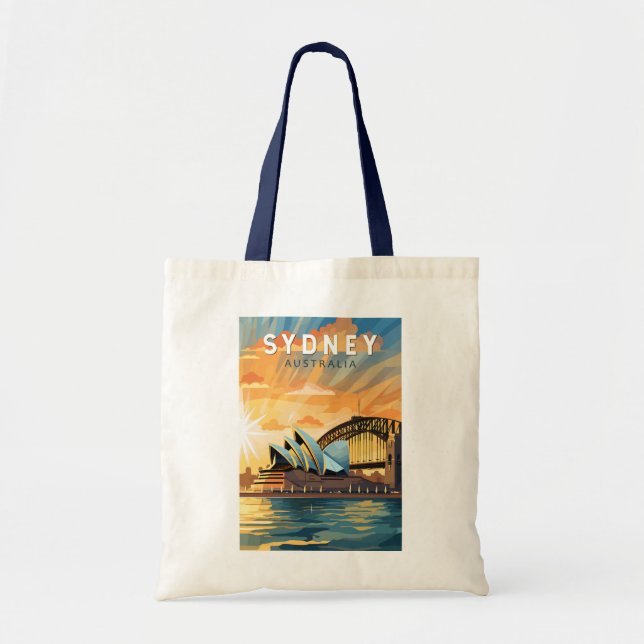 Bolso De Tela Invitación de arte de viajes de Australia en Sydne (Frente)