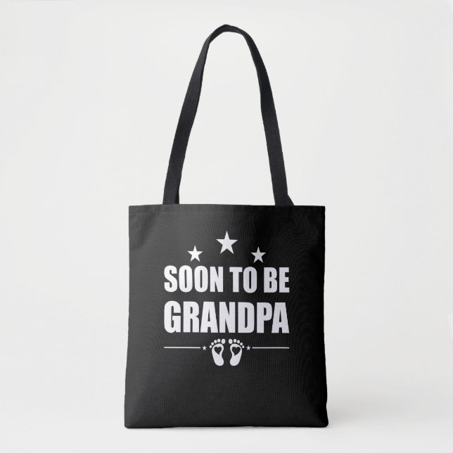 Bolso De Tela Invitación De Embarazo Del Abuelo Grandad (Anverso)