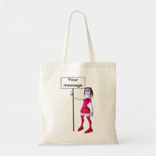 Bolso De Tela Invitación o signo en blanco