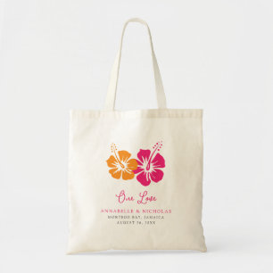 Bolso De Tela Invitado Boda de las flores tropicales de Hibiscus