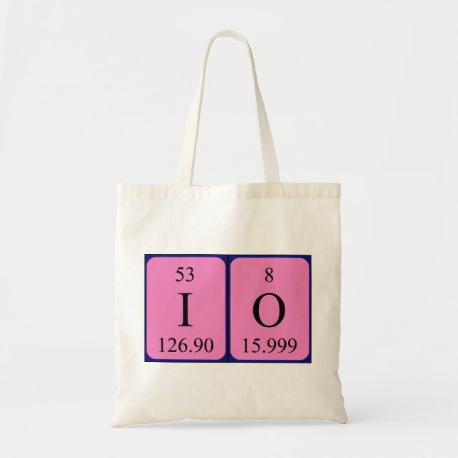Bolso De Tela Io nombre de tabla periódica tote bag (Frente)