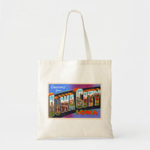 Bolso De Tela Iowa City Iowa IA Letra vintage carta grande posta