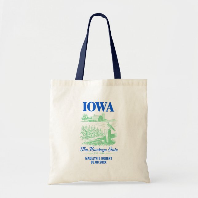 Bolso De Tela Iowa Wedding Welcome Bag, Destination Wedding (Frente)