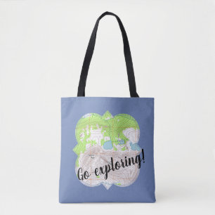 Bolso De Tela "Ir a explorar" Mapa topográfico Quatrefoil