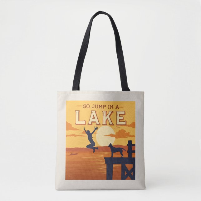 Bolso De Tela Ir Saltar A Un Lago (Anverso)