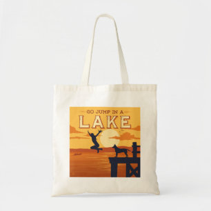 Bolso De Tela Ir Saltar A Un Lago