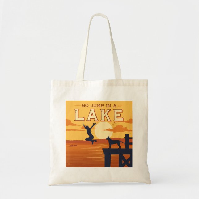 Bolso De Tela Ir Saltar A Un Lago (Frente)