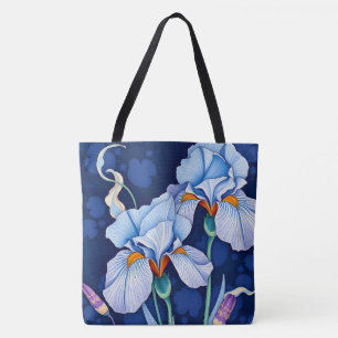 Bolso De Tela Iris azul Art Nouveau