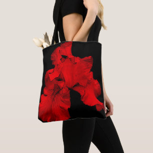 Bolso De Tela Iris De Cabello Caliente Rojo Abstracto Flor