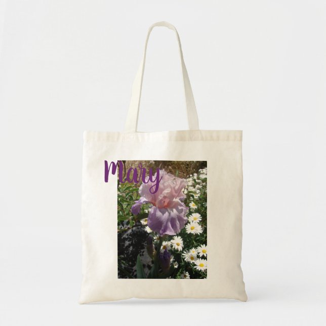 Bolso De Tela Iris Flower Purple floral Photo Tote Bag (Frente)