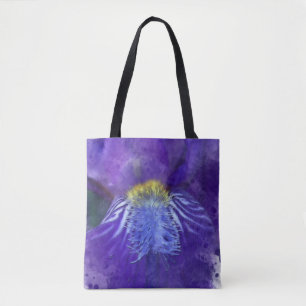 Bolso De Tela Iris Flower Purple Watercolor