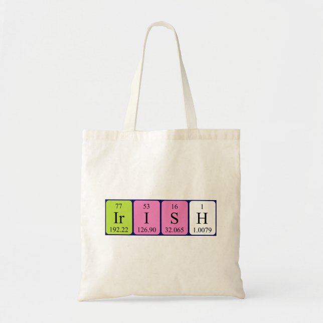Bolso De Tela Irish periodic table patriotic tote bag (Frente)