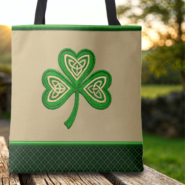Bolso De Tela Irish Shamrock Celtic Knots St Patrick (Subido por el creador)
