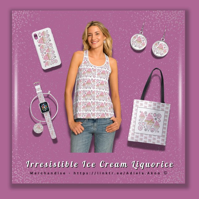 Bolso De Tela Irresistible Tote de helados de helado - Adiela Ak (BUY NOW Irresistible Ice Cream Liquorice Tank, Tote, Bangle, Watch & Phone Case by Poet Adiela Akoo )