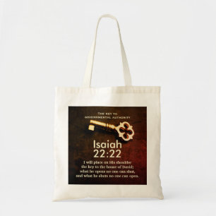 Bolso De Tela Isaías 22:22 Clave de la Casa de David Bible Verse