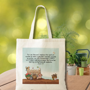 Bolso De Tela Isaías 61:11 Verso Bíblico Jardín de Primavera