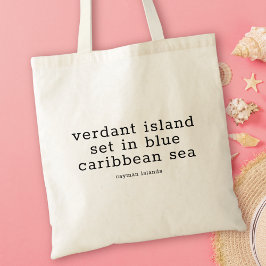 Bolso De Tela Isla Canción Verdant de las Islas Caimán