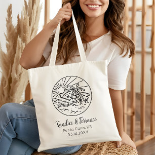 Bolso De Tela Isla de Bienvenida de Bodas de Playa Destino Tropi