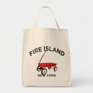 Bolso De Tela Isla del Fuego versión grande Carro Rojo Long Isla