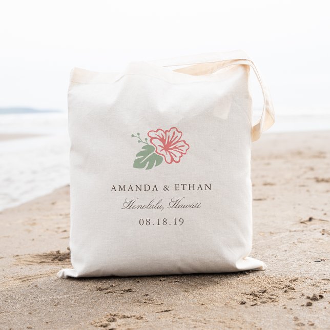 Bolso De Tela Isla Hibiscus Favor de la Boda de Destino (Subido por el creador)
